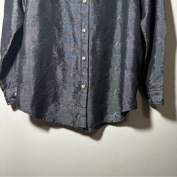 Vintage Angelique “Made In Heaven” Zebra Jacquard Button-Up Shirt Size Large - Picture 4 of 8